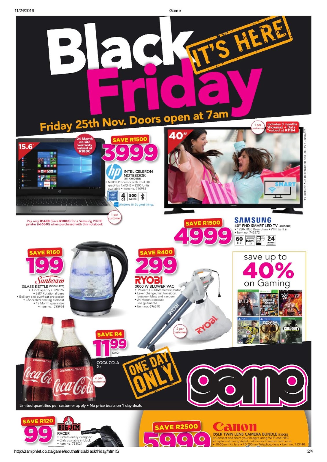 #BlackFriday Game Best Black Friday Hot deals in South Africa - Online Scoops