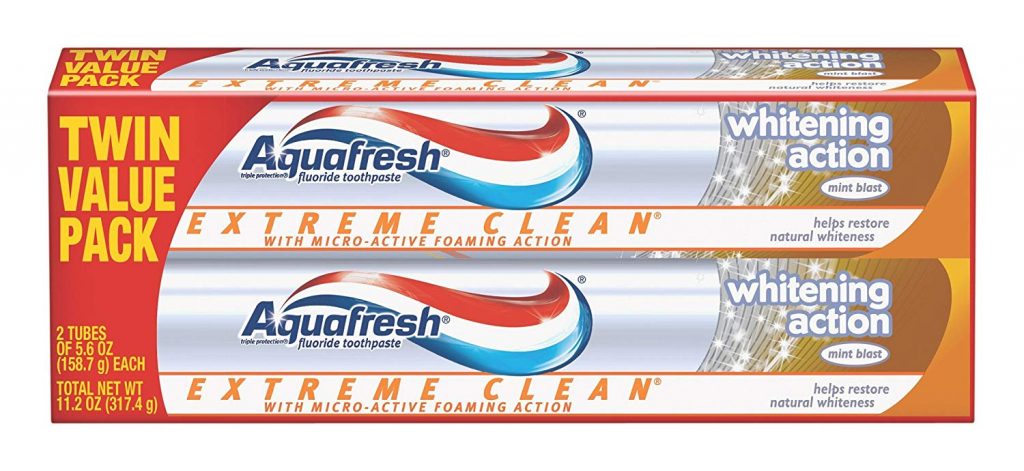 Aquafresh Extreme Clean Whitening Action Twin Pack Toothpaste